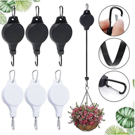 Support élévateur pour plantes à roulettes, hauteur réglable pour suspension, couleur noire, 1 pièce (1/4)