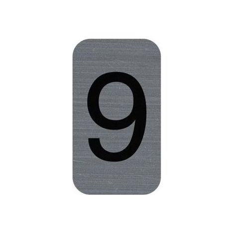 Plaque de signalisation - EXACOMPTA - Chiffres 9 - 25 x 44 mm - Gris - Finition Mat (1/3)