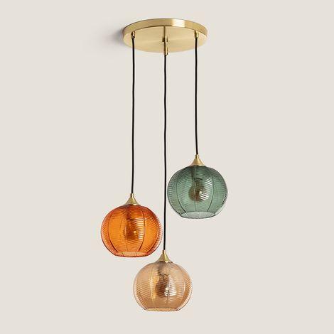 Lampada a Sospensione Vetro Tri Klimt Multicolore