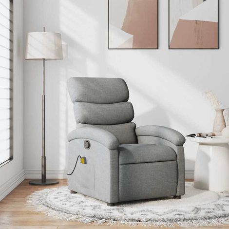Massagesessel Hellgrau Stoff