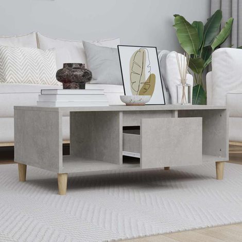 vidaXL Mesa de centro madera contrachapada gris hormigón 90x50x36,5 cm (1/5)