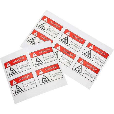 Autocollant D’avertissement de Surface Chaude 10 Pcs Adhésif Synthétique Sécurité pour Surface Mécanique, Stockage Facile, Étiquette de Signalisation (1/5)