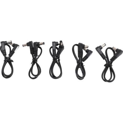 Irovami Câble d'alimentation CC coudé à 90° (5 pièces) 5,5 mm x 2,1 mm, mâle-mâle, pour caméras de vidéosurveillance et éclairage LED (11 pouces). (1/5)