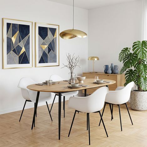 Table - HOME DECO FACTORY - Extensible - Ronde - Noir et Marron (1/5)