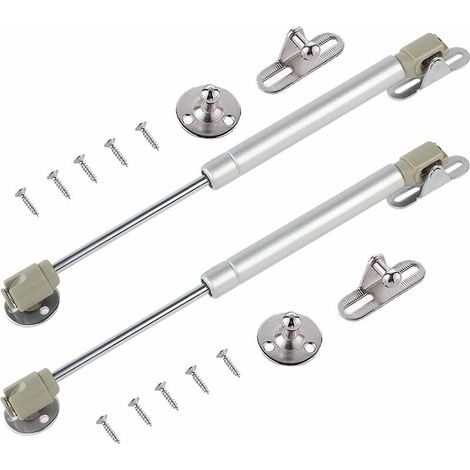 Charnière pour meuble,2 Pièces Verin Meuble Verin Hydraulique de Coffre 40N 270mm Vérins à Gaz Acier Inoxydable Verin Porte Cuisine avec Vis (Argent) (1/5)