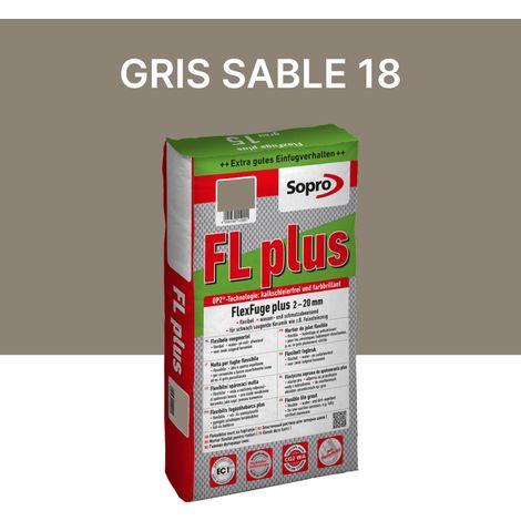 Joint carrelage intérieur et extérieur - 2 à 20 mm - Gris sable 18 - Sopro FL plus - 15 kg