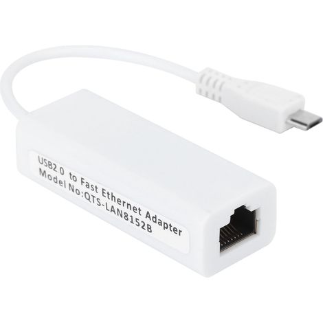 Adaptateur de Carte Réseau, Adaptateur Ethernet Rapide USB 2.0, Adaptateur Réseau 10/100 Mbps Port Ethernet Micro USB vers RJ45 pour la Carte Mère Zero 1.3/W (1/5)