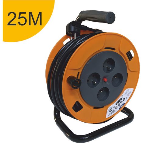 [JAMAIS UTILISÉ] Enrouleur 25m H05VV-F 3G1.5 - 4 prises 16A - garantie 2 ans (1/3)