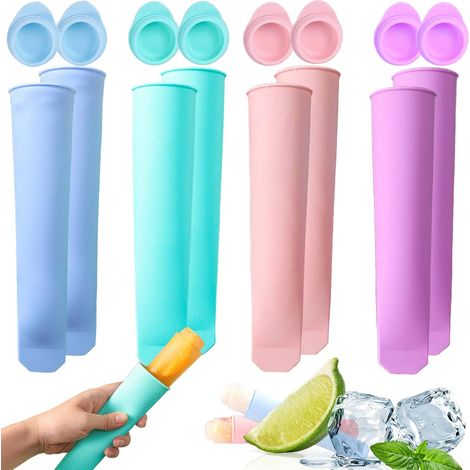 Lot de 8 Moule à Glace en Silicone - Popsicle Mold Réutilisables - Moule Glace Silicone Pour glace à l'eau - parfaits pour Bebe Enfant et adulte (1/5)