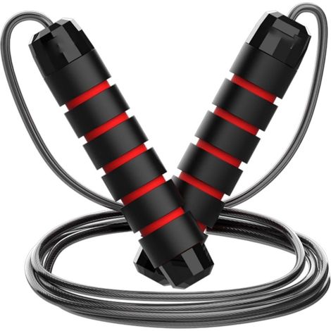 Corde à Sauter - Longueur Réglable - Poignées Antidérapantes - Pour Entraînement Cardio et Fitness - 2,9 M - 1 Pièce