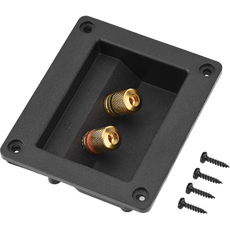 Boîtier de connexion pour câbles haut-parleur HiFi avec bornes en cuivre et composants acoustiques