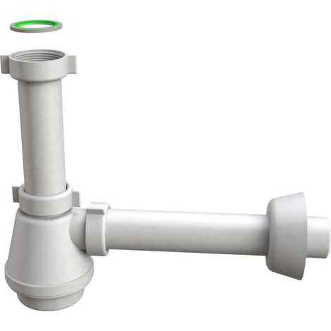 SIFONE SCARICO 1 VIA SENZA PILETTA PER LAVELLO IN ACCIAIO INOX MODELLO FIASCA - 11/2 Xø40X230MM - BON