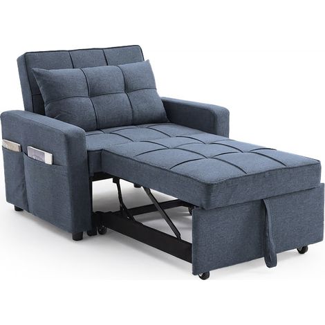 Sofa Cama Pabs 1 Plaza 90cm, Azul (1/5)