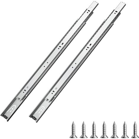 VEVOR Guide per Cassetti, 10 Paia di Guide per Mobili, con Cuscinetti a Sfera a Estensione Completa, Capacita di Carico di 45 kg per Montaggio Laterale per Impieghi Gravosi, 500 mm