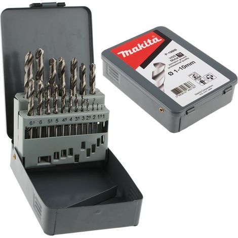 Makita P-19906 19 Piece Groundpoint HSS TiN Metal Steel Drill Bit Set 1 - 10mm (1/5)