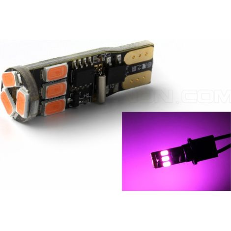 Ampoule 9 LED SMD ROSE - W5W - Strobo 12V Ampoule Flash LED T10 (1/5)