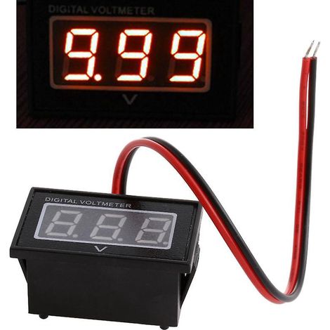 Nouveau manomètre de batterie étanche pour voiture, voltmètre numérique à LED rouge/verte/bleue (1/4)