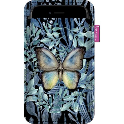 Étui pour smartphone, motif Emanuel - feutrine écologique, 105 x 175 mm, anthracite, impression résistante, protection pour téléphone, lavable à 40 °C, Bertoni (1/4)