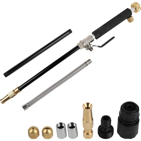 9Pcs Hochdruck Schlauchdüse Set Hochdruckdüse Jet Hochdruckreiniger Hochdruck Gartenschlauch Sprühlanze Wasserlanze Hochdruck Wasserpistole mit 2 Verlängerungsschlauch 3 Nozzles für Auto Garten (1/5)