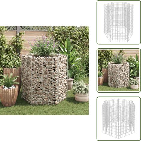 Lit surélevé à gabion hexagonale 100x90x100 cm - Jardinière En Gabion - Bac À Plantation Surélevé - Border Fleuri - Décoration Extérieur - Jardin Design (1/5)