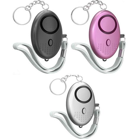 Allarme di emergenza personale [confezione da 3] Allarme di sicurezza con torcia a LED, autodifesa, protezione contro furti e rapine, piccolo e portatile, adatto a bambini, donne e studenti anziani (1/5)