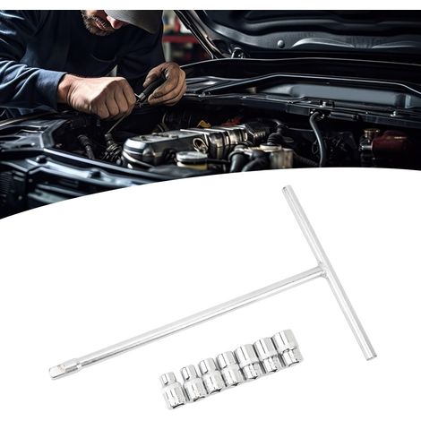 Schnellverschluss-T-Griff-Steckschlüssel mit 3/8"-Antrieb und 8, 9, 10, 11, 12, 13 und 14 Zoll Stecknüssen (1/5)