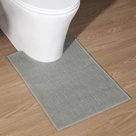 1 Tapis de bain, antidérapant, imitation lin, absorption rapide, salle de bain, cuisine (1/5)