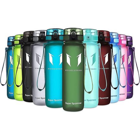 Trinkflasche Tritan 350-1000ml BPA-frei auslaufsicher für Sport Fitness Outdoor Salbei (1/5)