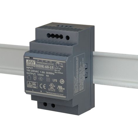 Netzgerät Din Rail 15vdc 60w 4a Meanwell Hdr-60-15