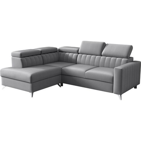 Sofá rinconero Columbus 202, Velutto 16, Función de descanso, Caja de ropa de cama, 249x195x80cm (1/5)