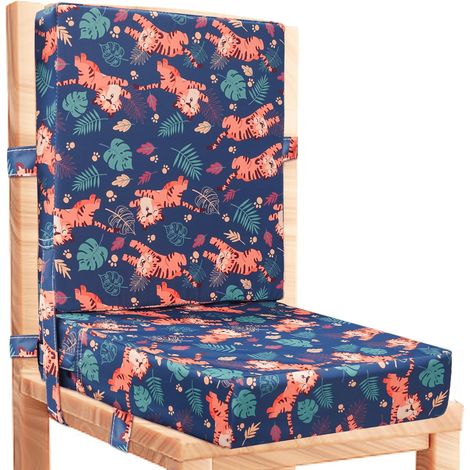 Rehausseur Chaise Enfant 2 pièces, Lavable à l'eau Fort Support Portable Chaise Surélevée, Adapté pour les Repas des Jeunes Enfants, Coussin de Chaise Surélevée Facile à Nettoyer (1/5)