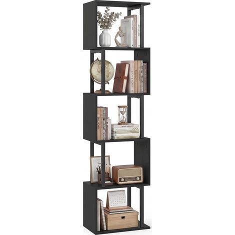 COSTWAY Libreria A 5 Livelli Scaffale Espositore In Legno Mobile Portaoggetti Organizzatore Di Stoccaggio Mensola Libri Libreria Verticale Libreria Scaffale L (1/5)