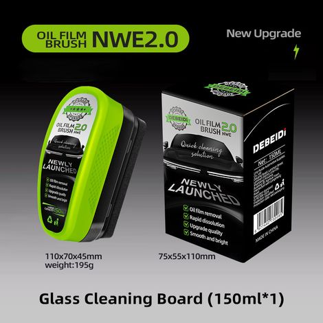 DEBEIDI NWE 2.0 Éliminateur de Film Huileux pour Pare-Brise, 150 ml, Nettoyant pour Vitres de Voiture, Dissout la Graisse