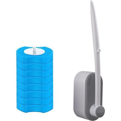 Brosse de toilette jetable, brosse de toilette de salle de bain, ensemble de brosses de nettoyage de toilettes, tête de brosse remplaçable, accessoires de salle de bain (1/5)