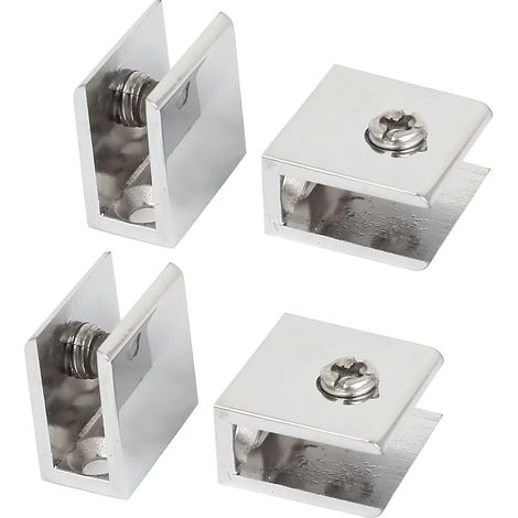 4pcs support de pince rectangulaire à vis de protection contre les chutes réglable pour pinces de sécurité 10mm verre épais (1/5)