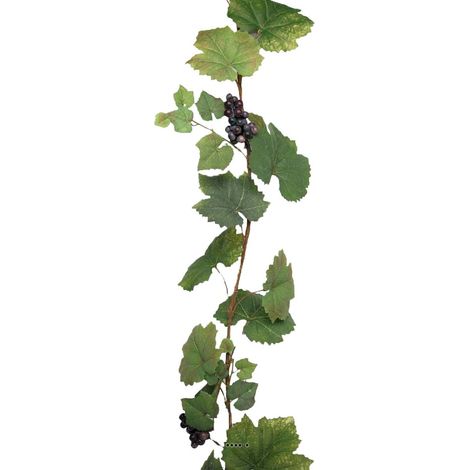 Guirlande de vigne artificielle 180 cm avec 4 grappes de raisin
