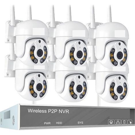 Système de caméra de sécurité à domicile H.265 3MP HD système de vidéosurveillance sans fil Audio bidirectionnel étanche PTZ WIFI IP caméra de sécurité 8CH P2P NVR Kit de Surveillance vidéo ( Size : N (1/5)