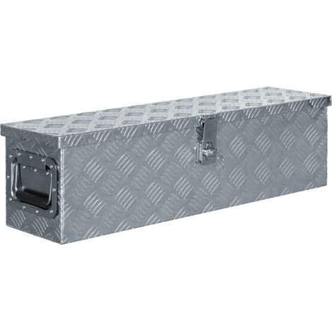 Boîte en aluminium-Coffre de rangement-Stockage Rangement 80,5 x 22 x 22 cm Argenté 888446 (1/5)