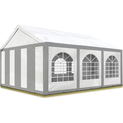 Intent24 – Tente de réception 4x6 m barnum – Toile PE 450 N – Acier galvanisé – Raccords vissés pour stabilité – Parois latérales amovibles