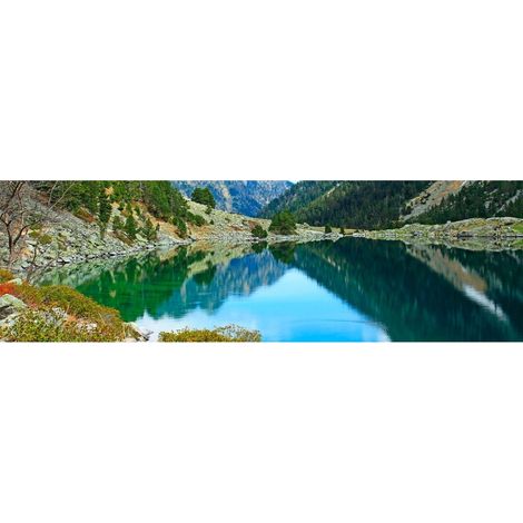Tableau sur toile lac de Gaube 30x97 cm - Impression sur Toile Murale Décorative - Image imprimée en HD sur Toile - Toile sur Châssis en Bois FSC - Fabriqué en France (1/4)