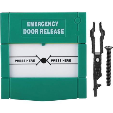 Bouton de sortie d'urgence de porte, bouton de rupture de verre bouton de déverrouillage d'urgence bouton de déverrouillage monopolaire pour boîte d'urgence incendie de sécurité domestique/entreprise