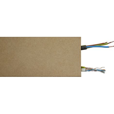 Lot de 5 Plinthes MDF Passes-câbles à couvercle, L.2.44 m x H.10.8 cm, Ep.18 mm