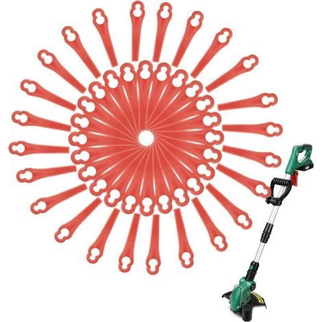100PCS Lame Plastique Coupe Bordure, Lames de Tondeuses, Accessoire Debrouissalleuses, Adaptée pour FRT18A FRT18A1 Kunst 46155 FRT20A1 (1/4)