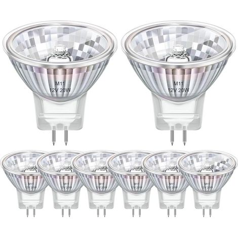 Pack de 8 Ampoule Halogene MR11 G4 12V 20W, Halogène MR11 2800k Blanc Chaud Dimmable, 200LM, Ampoule G4 Pour Maison, Paysage, Encastré, Eclairage Sur Rail (1/5)