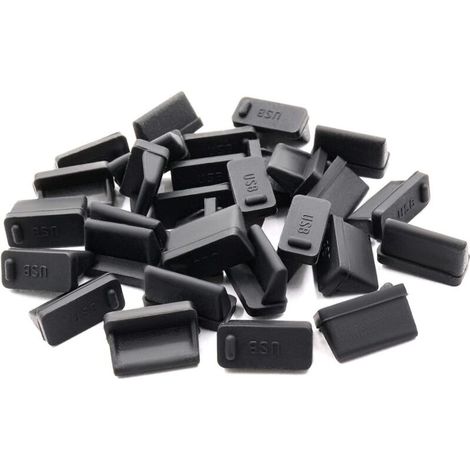 Protezioni antipolvere in silicone per porte USB – Confezione da 30, nere, universali, altamente impermeabili