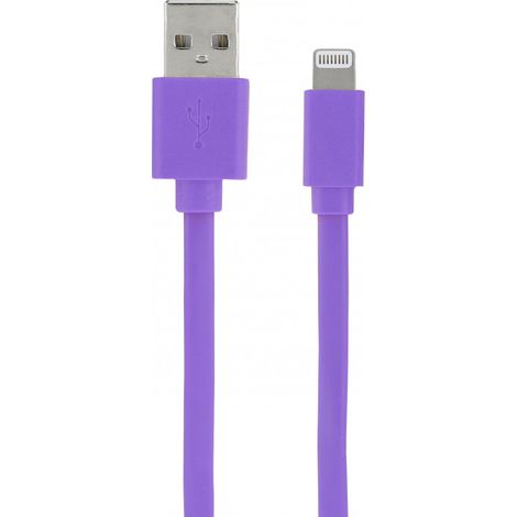 Câble MFI / USB-A plat pour iPhone iPad 1 m - lavande (1/2)