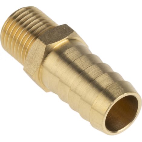 Raccord de tuyau souple RS PRO Droit, G 1/4" mâle Laiton ( Prix pour Paquet de 2 ) (1/4)