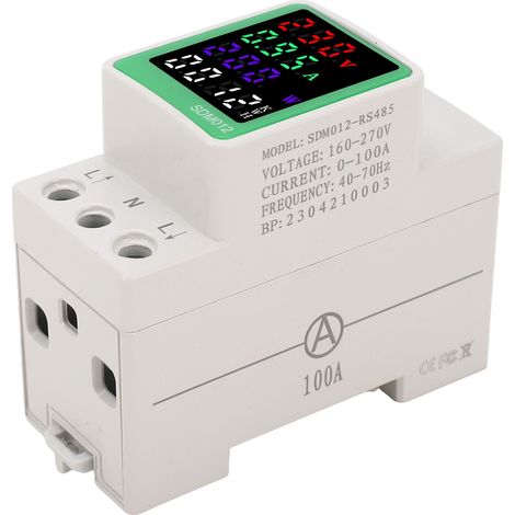 Einphasiger Wechselstromzähler 230 V, 0–100 A, mit digitaler LED-Anzeige, misst Spannung, Stromstärke, Frequenz und Leistungsfaktor, RS485-Schnittstelle (1/5)