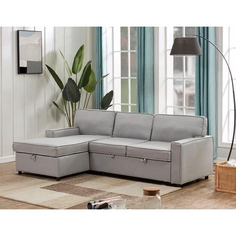 Elegant modern 3-seater fabric sofa for living room, home furniture (grey) (1/5)