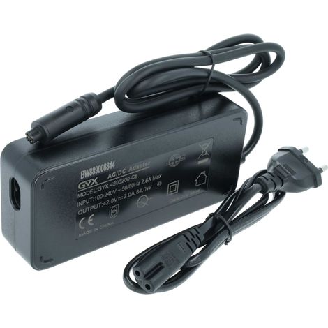 vhbw Ladegerät kompatibel mit Yamaha X94-8212A-20 Fahrradakkus, E-Bike - Für Akkus mit 4-Pin Anschluss 84 W